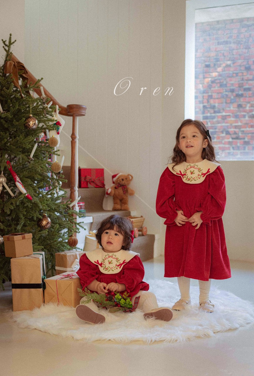 韓國童裝 25秋冬 | OR25503 聖誕款 Carol Carol Dress