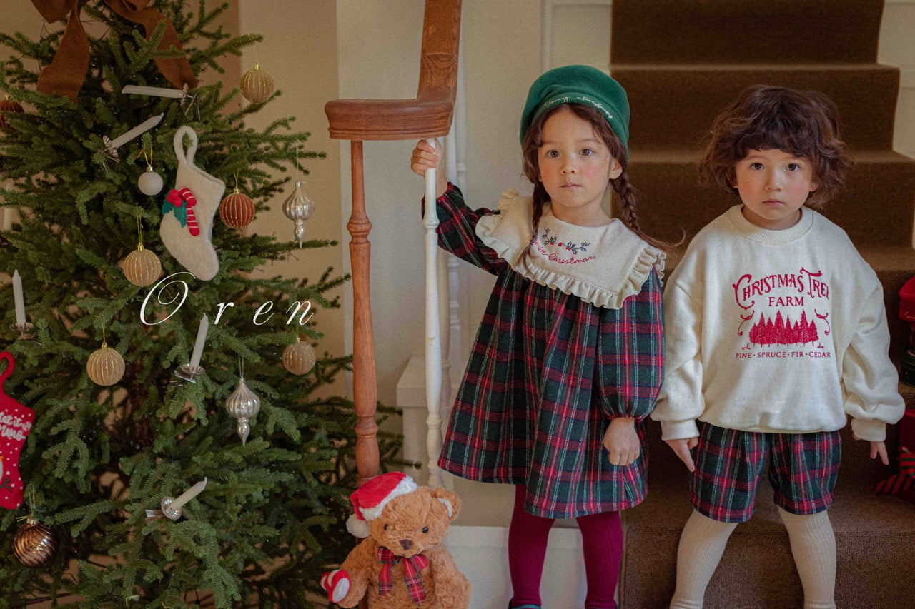 韓國童裝 25秋冬 | OR25507 聖誕款 親子 Christmas Fleece MTM (kids)