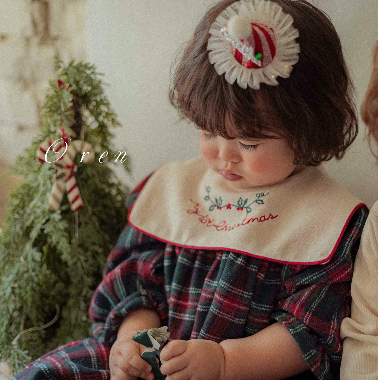 韓國童裝 25秋冬 | OR25505 聖誕款 Eve Check Baby Suit