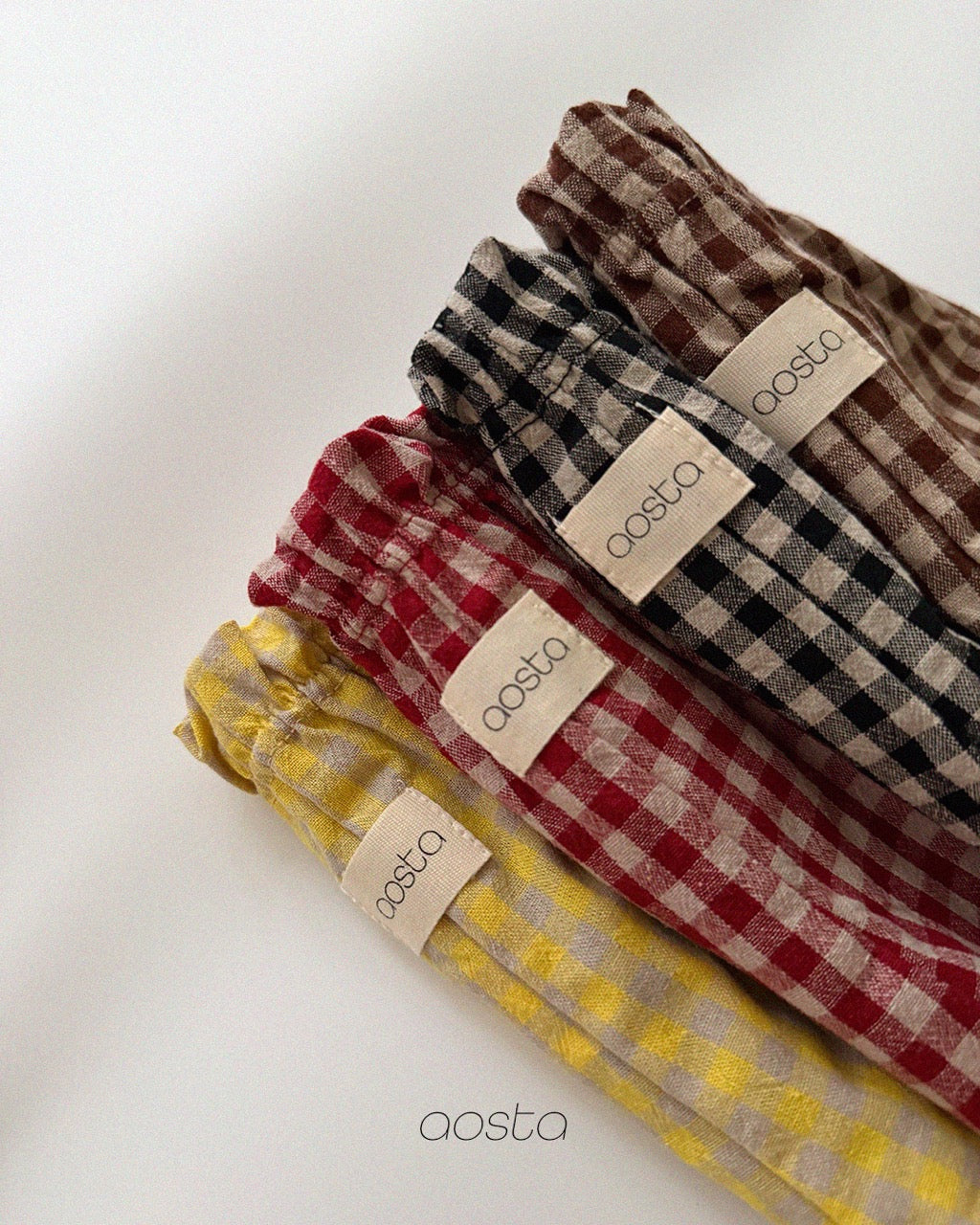 韓國童裝 26秋| AO54 Caramel Check Pants 褲子 (70-110)