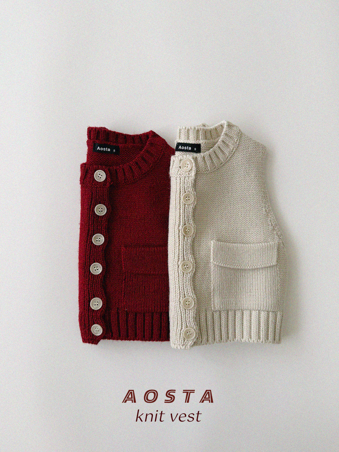 韓國童裝 26秋| AO08 Knit Cookie Vest 背心 (70-110)
