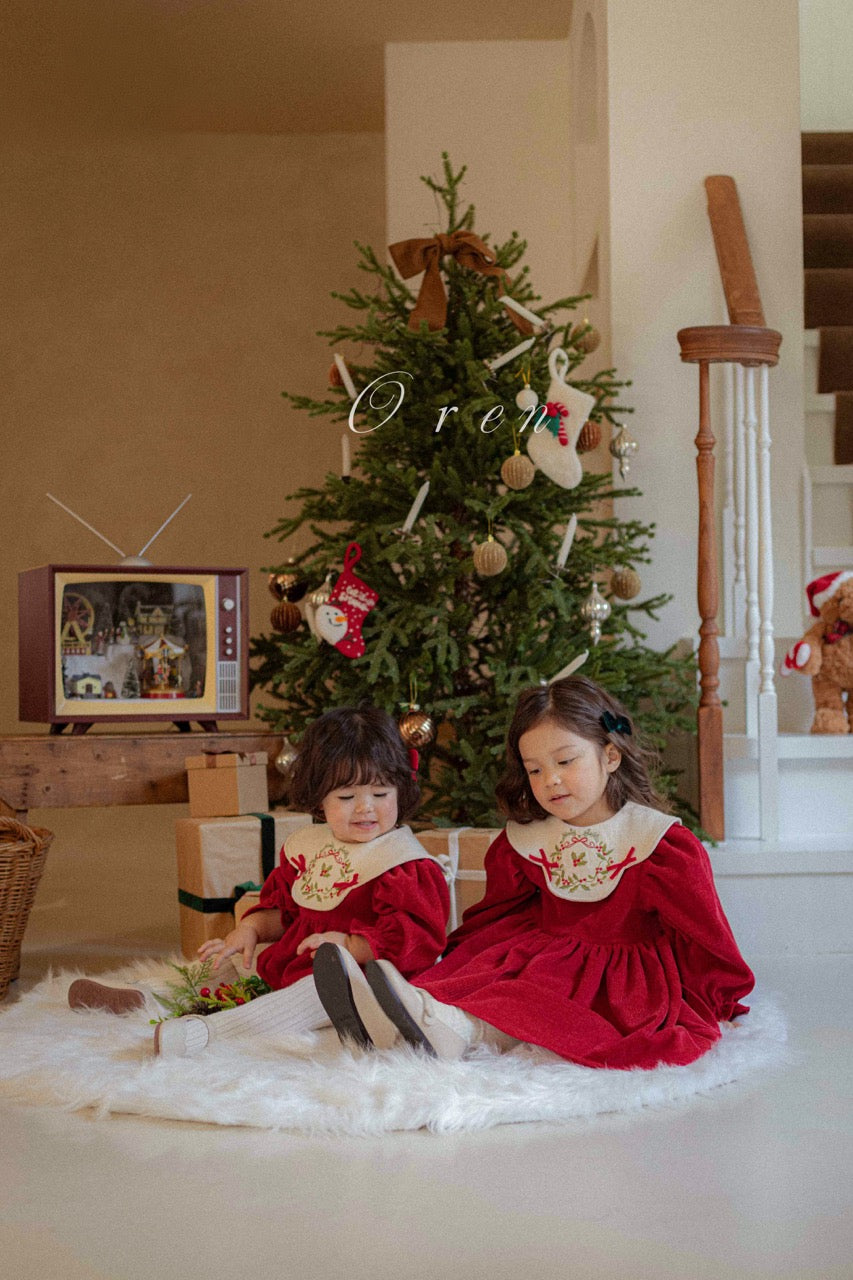 韓國童裝 25秋冬 | OR25503 聖誕款 Carol Carol Dress