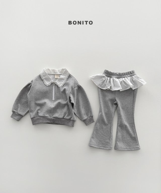 韓國童裝 26秋| BT61 Shirring Collar Zip-up Set 套裝 (80-140)