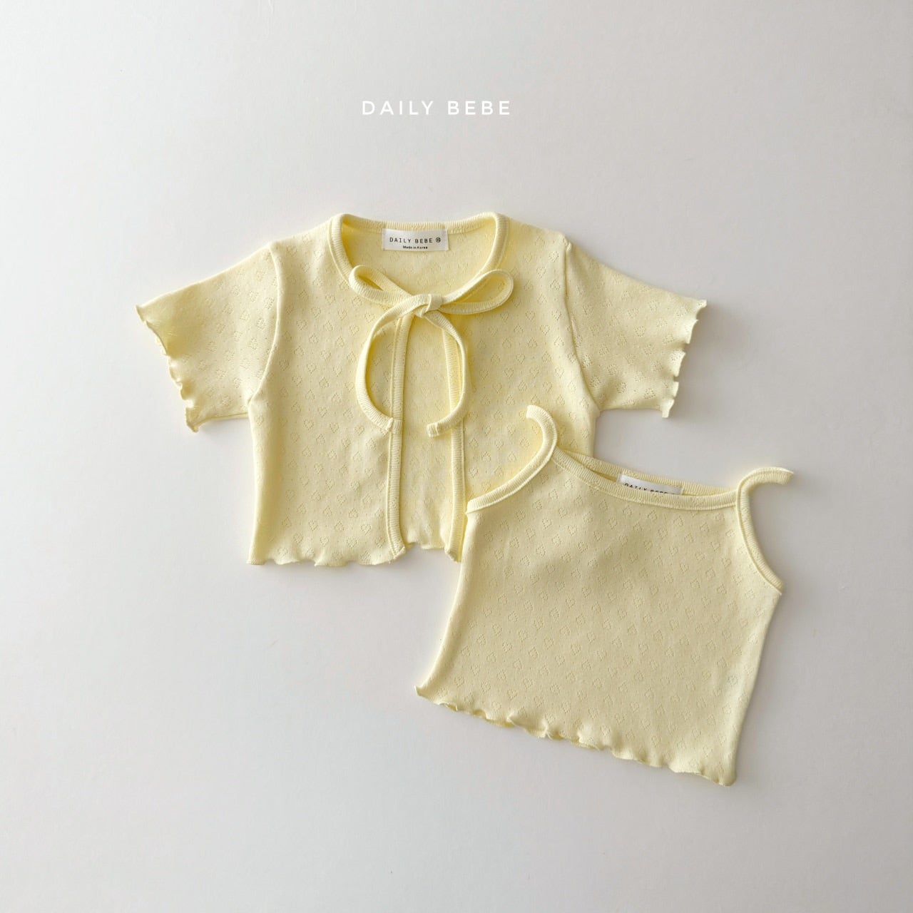 韓國童裝 26夏| DD11 Eyelet Cardigan Set (75-140cm)