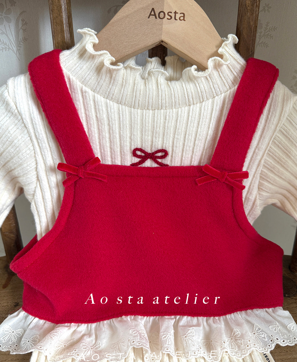 韓國童裝 25秋冬 | AO25443 Winter Ribbon Vest
