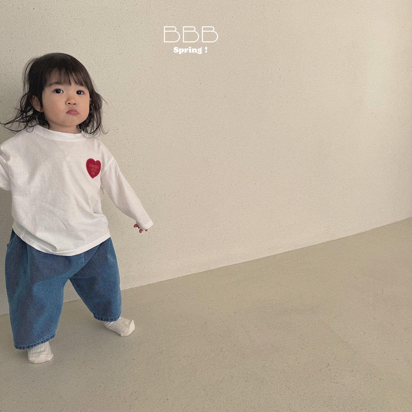 韓國童裝 26春 | BB06 Bebe Heart Box T-shirt (70-110cm)