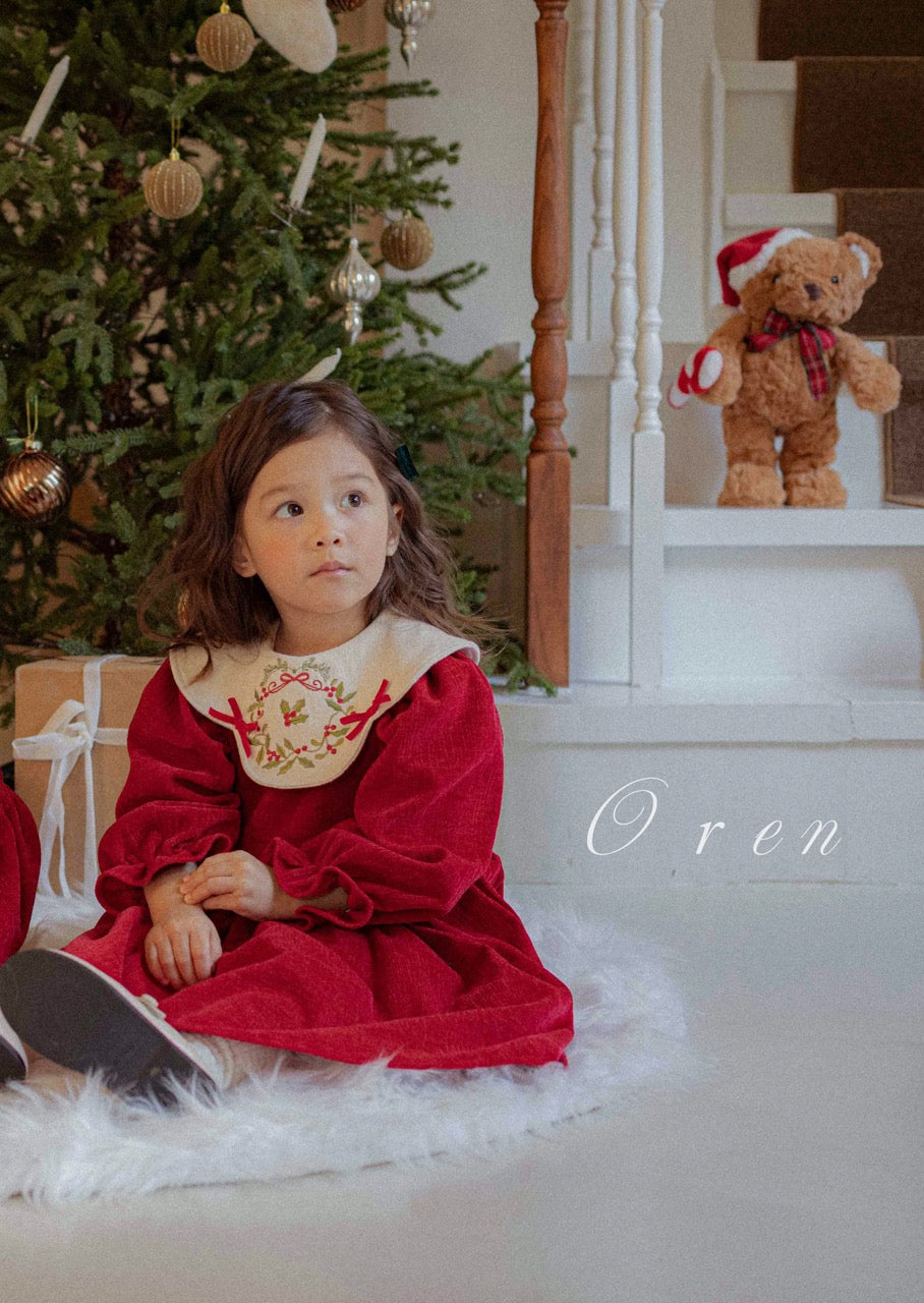 韓國童裝 25秋冬 | OR25503 聖誕款 Carol Carol Dress
