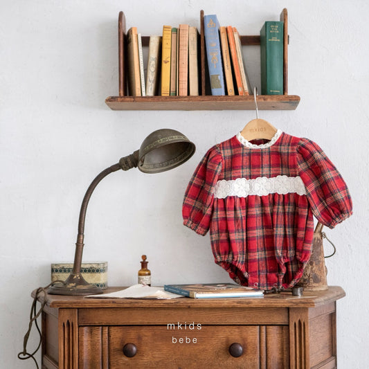 韓國童裝 25秋冬 | MD25412 Merry Check Baby Suit