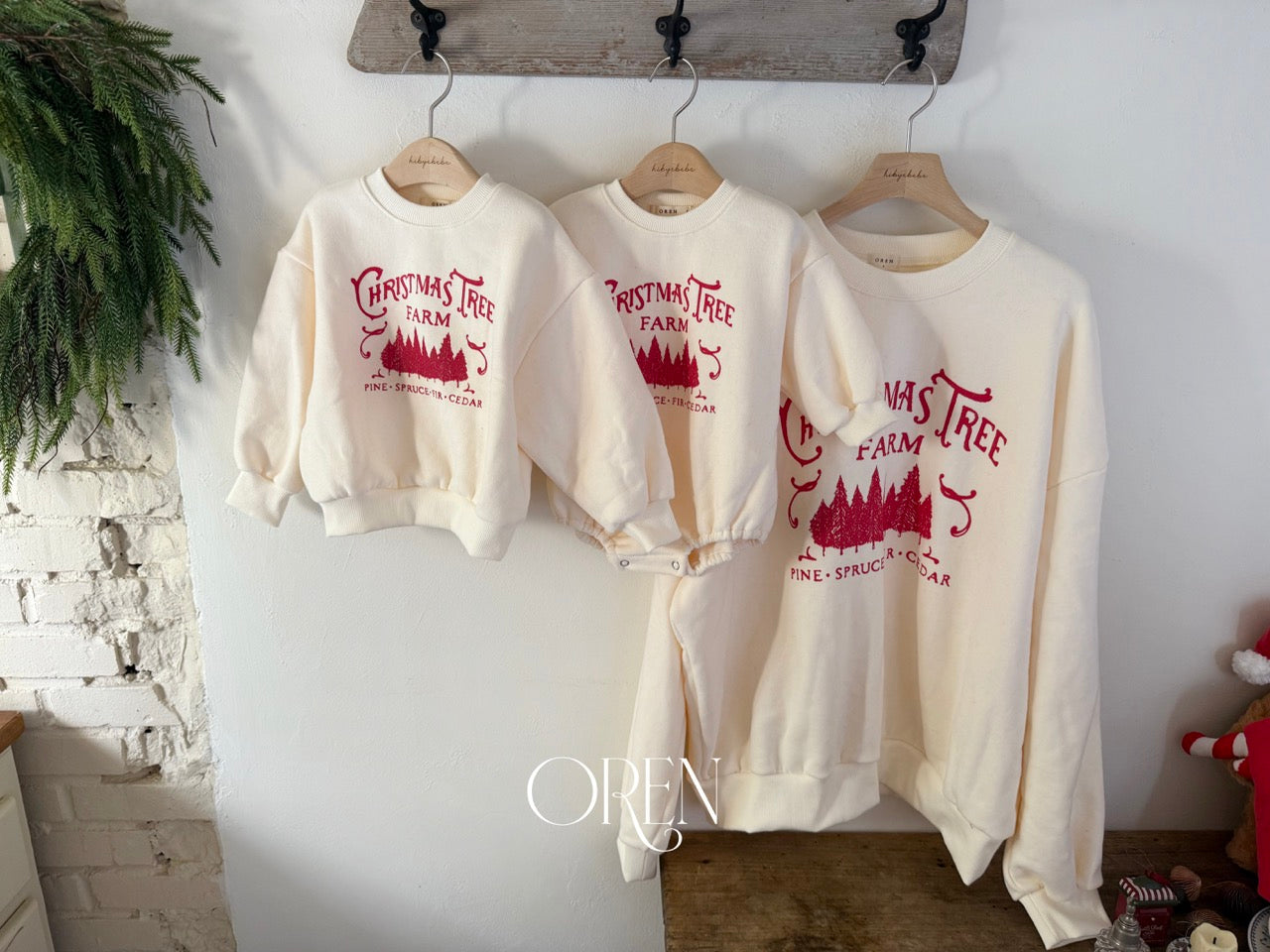 韓國童裝 25秋冬 | OR25507 聖誕款 親子 Christmas Fleece Baby Suit