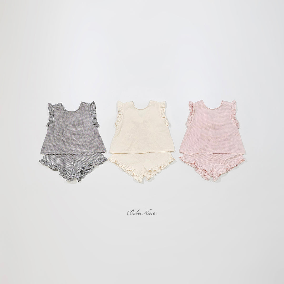 韓國童裝 26夏| BN21 Romantic Ribbon Frill Set 浪漫蝴蝶結荷葉邊套裝