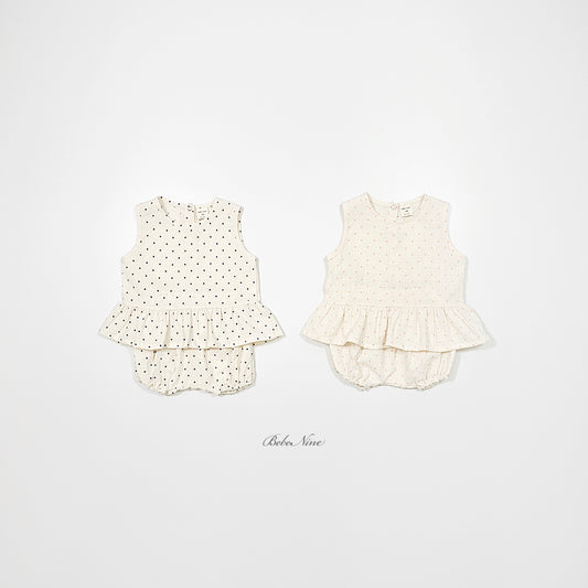 韓國童裝 26夏| BN10 Dot Bloomer Set 點點燈籠褲套裝