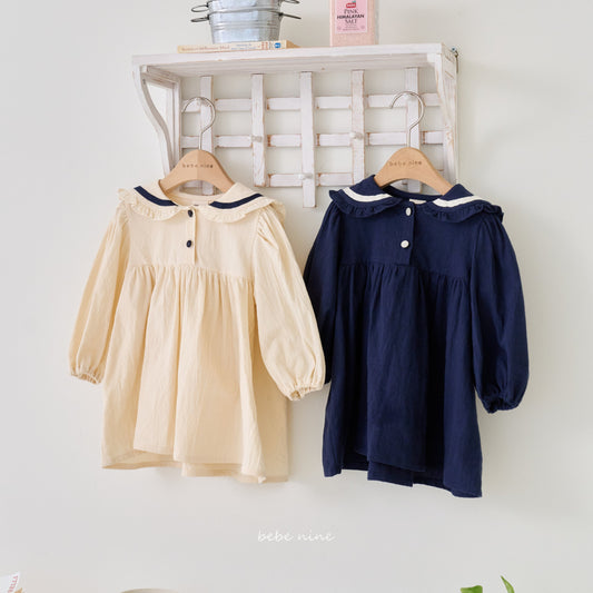 韓國童裝 25秋| BN25329 FRILL SAILOR DRESS