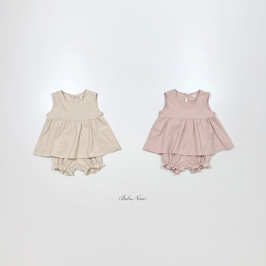 韓國童裝 26夏| BN19 Edge Square Bloomer Set 邊緣方領燈籠褲套裝