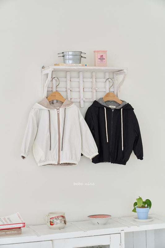 韓國童裝 25秋| BN25362 CHECK REVERSIBLE JUMPER 雙面穿
