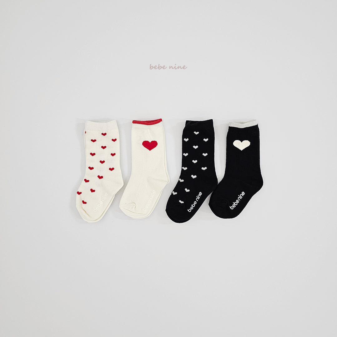 韓國童裝 26秋| BN67 Nine Soft Half Stockings Set 中筒襪(4雙裝) (S-L)