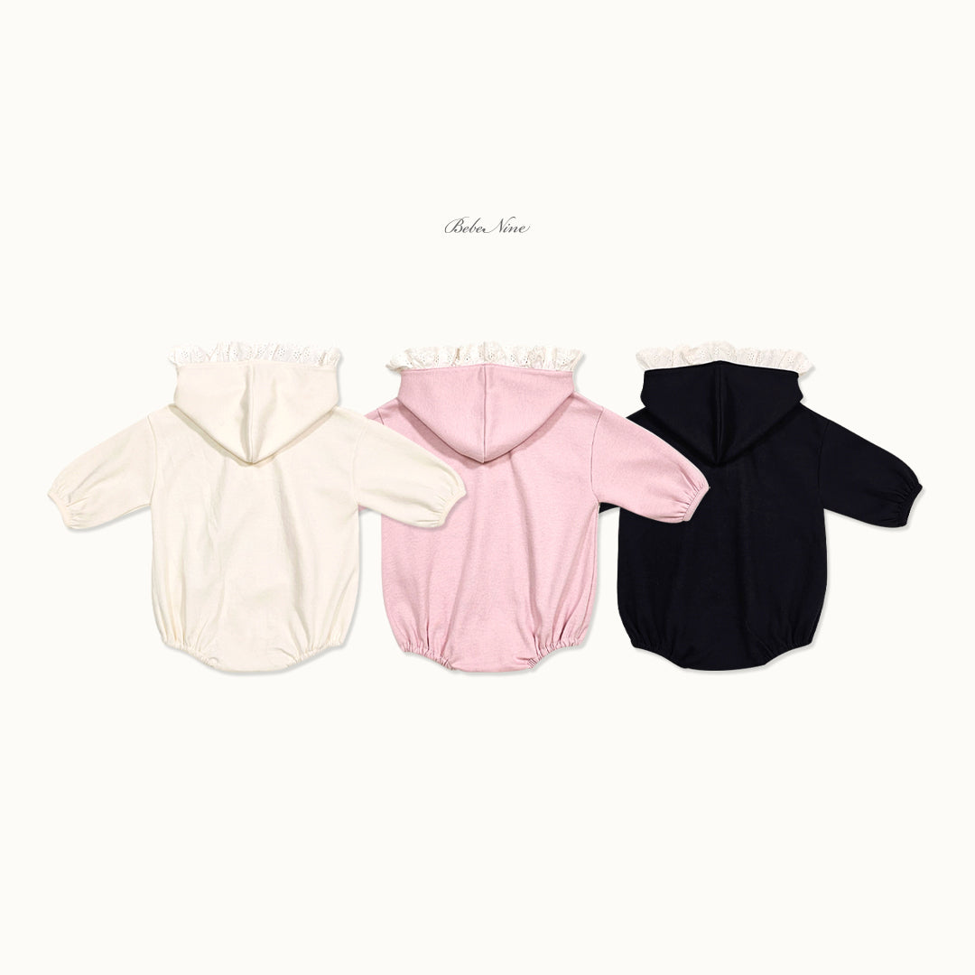 韓國童裝 26秋| BN53 Lace Hood Suit 連帽包屁衣 (12M-24M)