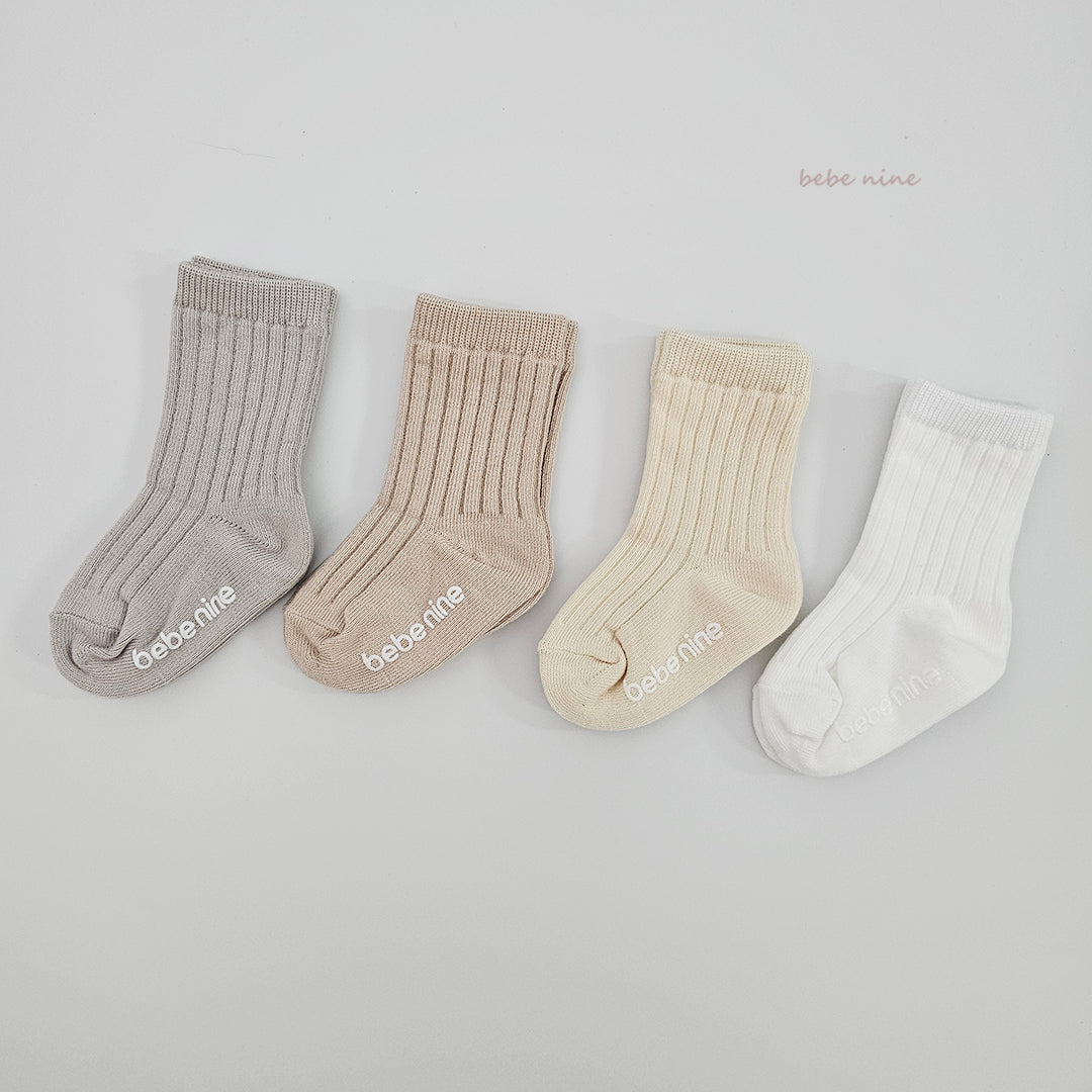 韓國童裝 26秋| BN68 Butter Knee Socks Set 膝上襪(4雙裝) (S-M)