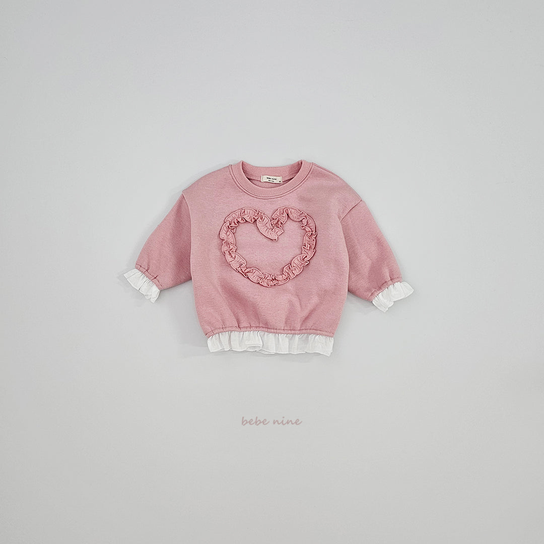 韓國童裝 25秋冬| BN25443 Heart Frill Sweatshirt