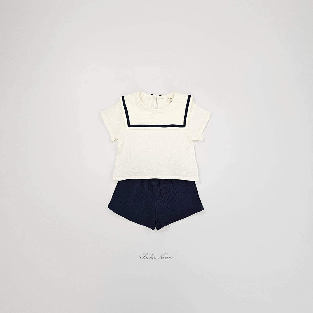 韓國童裝 26夏| BN05 Marine Square Set 海軍風方領套裝