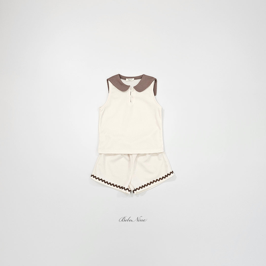 韓國童裝 26夏| BN28 Collar Sleeveless Set 翻領無袖套裝