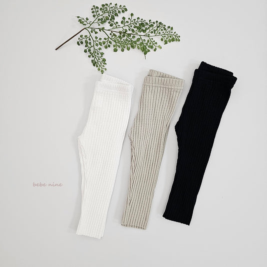 韓國童裝 25秋| BN25354 BASIC RIBBED LEGGINGS