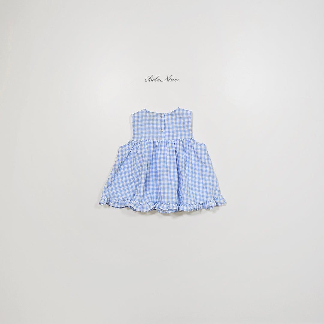 韓國童裝 26夏| BN29 Check Frill Blouse 格紋荷葉邊襯衫