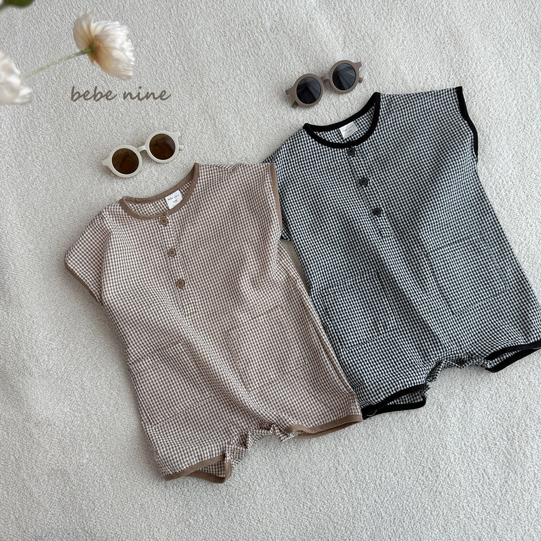 韓國童裝 25夏| BN25257 MONSHELL CHECK SUIT #同品牌4件85折