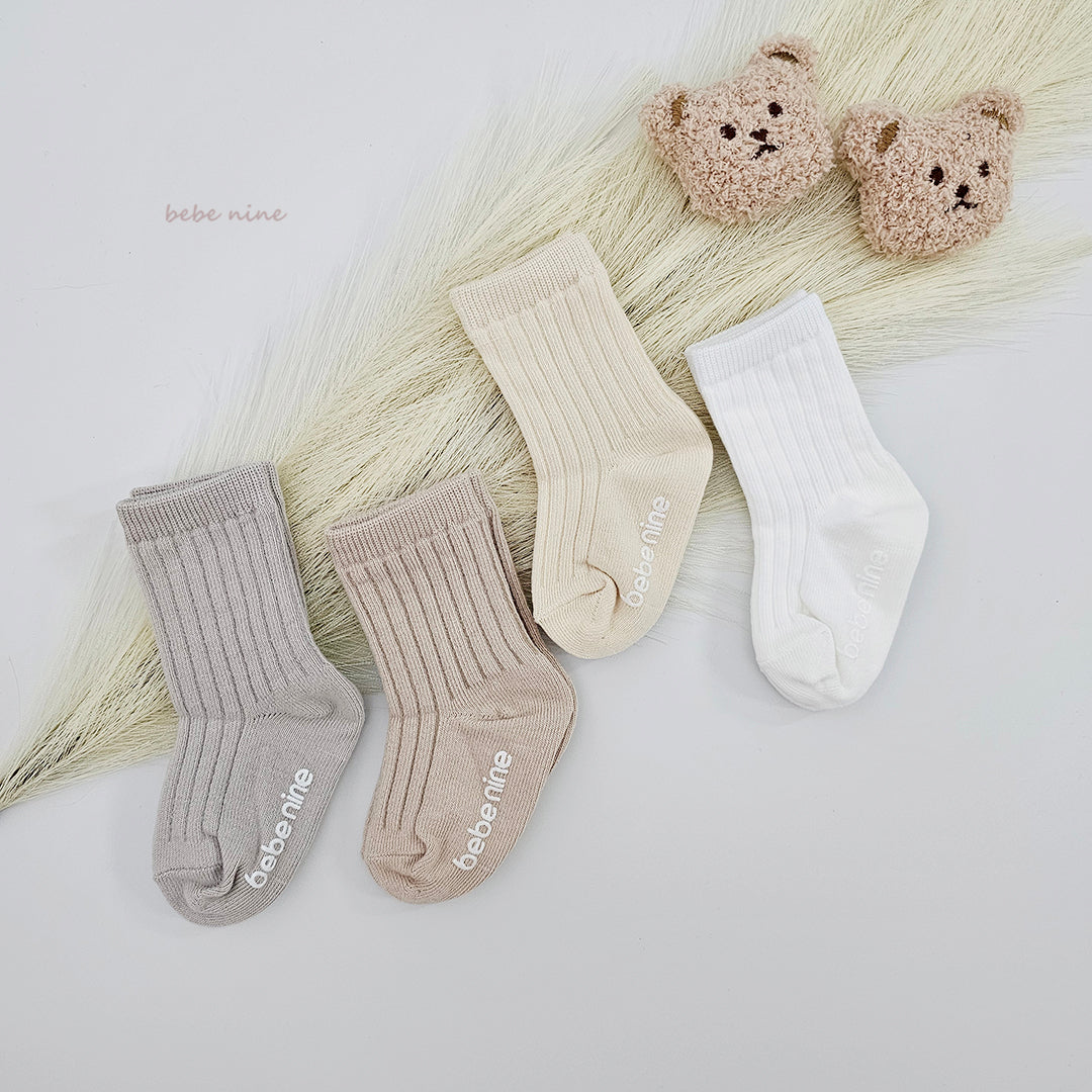 韓國童裝 26秋| BN68 Butter Knee Socks Set 膝上襪(4雙裝) (S-M)