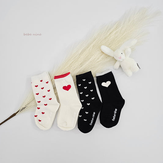 韓國童裝 26春 | BN39 Nine Heart Socks (4p) (65~110cm)