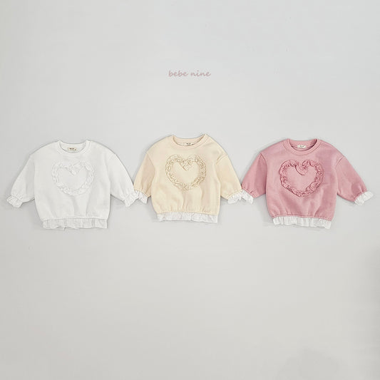 韓國童裝 25秋冬| BN25443 Heart Frill Sweatshirt