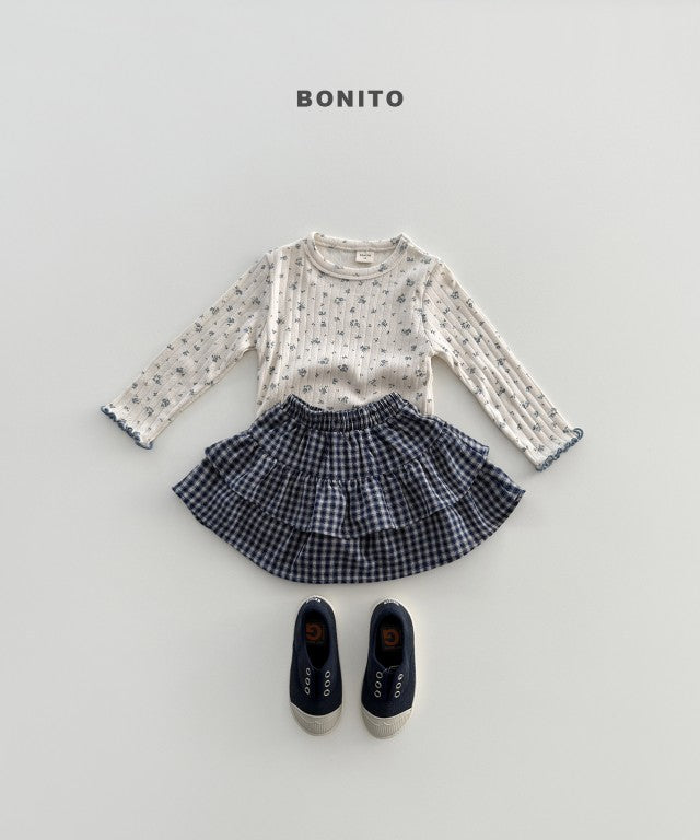韓國童裝 26秋| BT62 Check Tiered Skirt 短裙 (80-140)