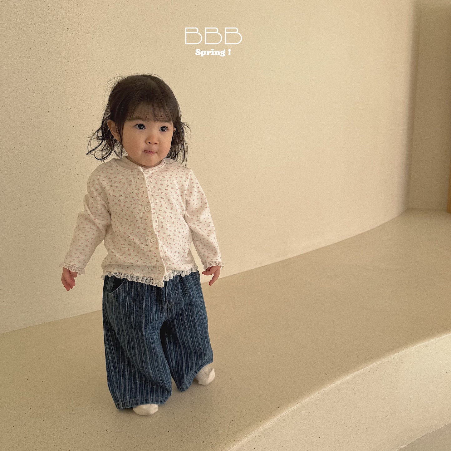 韓國童裝 26春 | BB40 Bebe Double Stripe Jeans (70-110cm)
