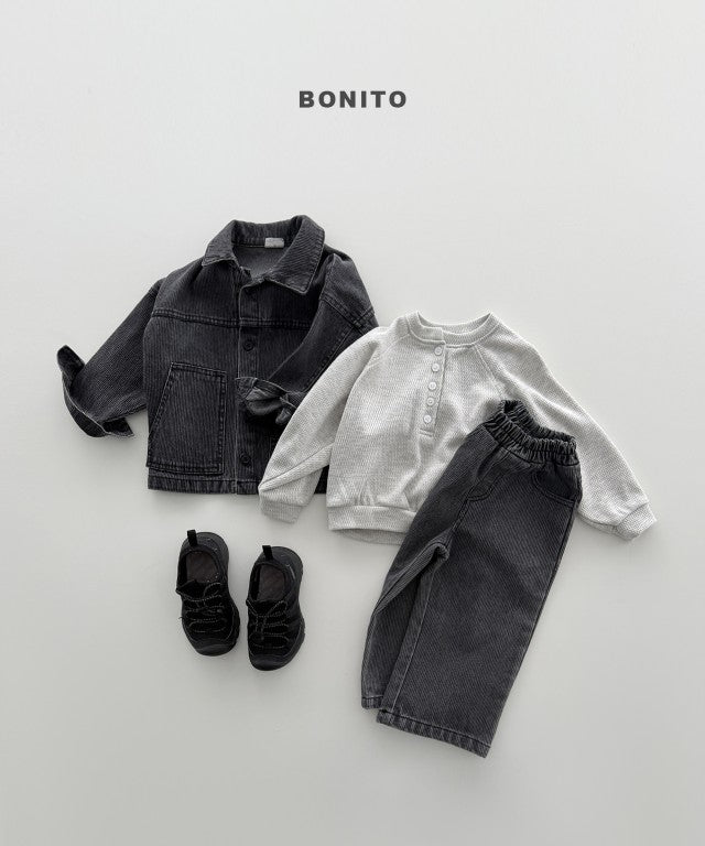 韓國童裝 26秋| BT25 Henley Neck Sweatshirt 衛衣 (80-140)