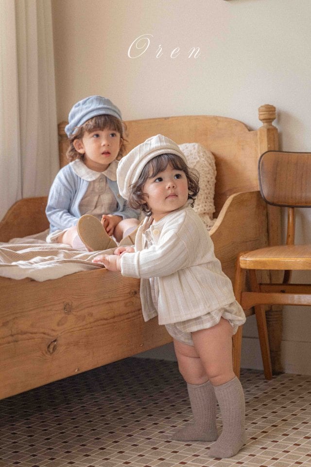現貨▷ 韓國童裝 OREN Cardigan + Beret Set