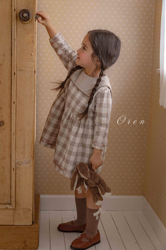 韓國童裝 26春 |  OR93 Checked One-Piece (85~120cm)
