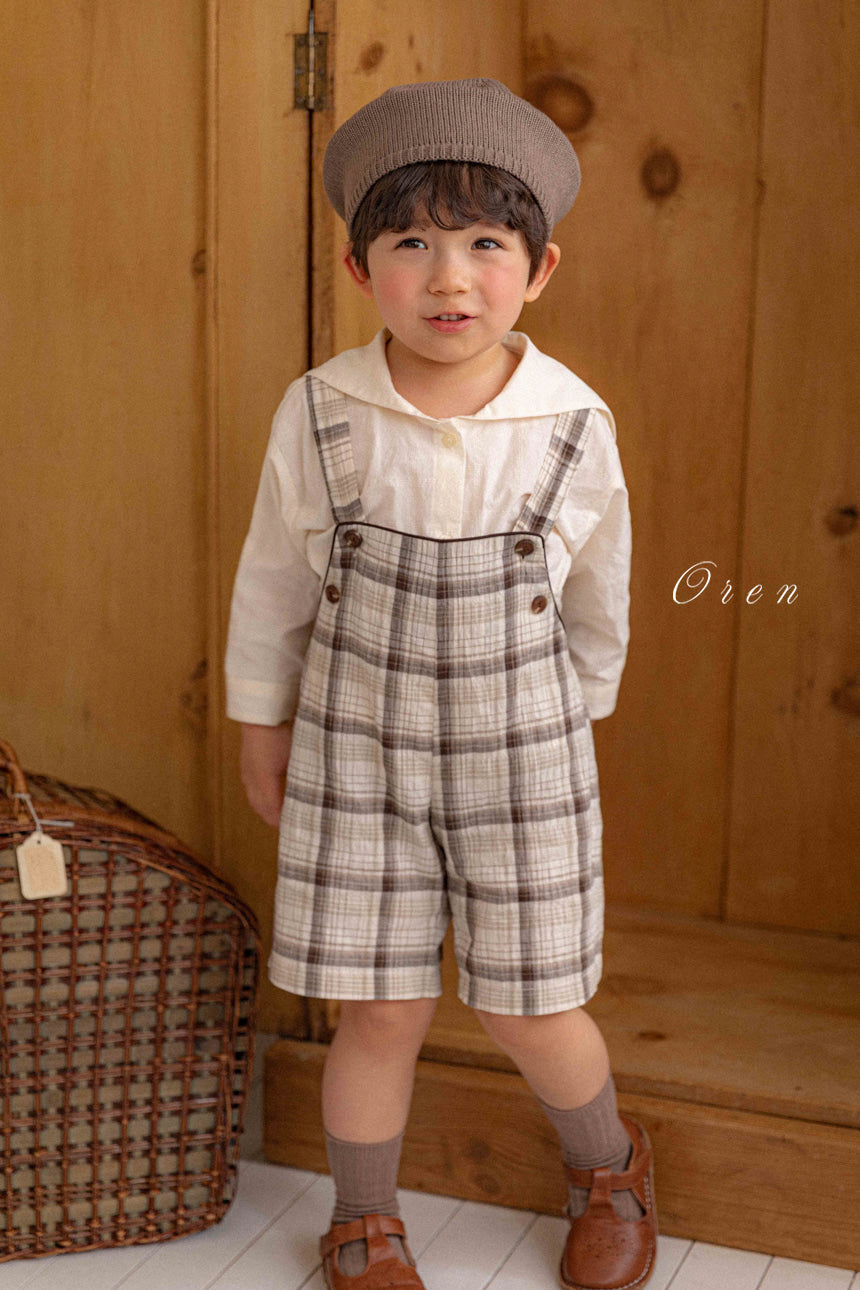 韓國童裝 26春 |  OR77 Check Overall (85~120cm)