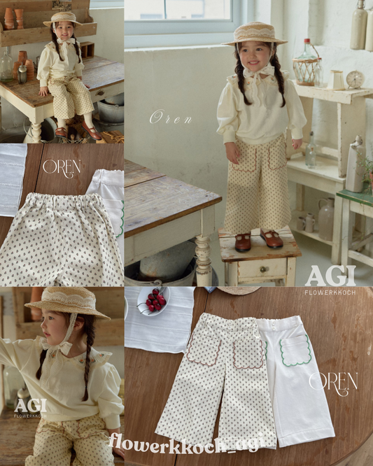 韓國童裝 26春 |  OR54 Belle Embroidered Pants (85~120cm)