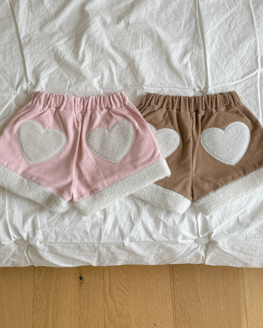韓國童裝 25秋冬 | NB254018 Heart Short Pants