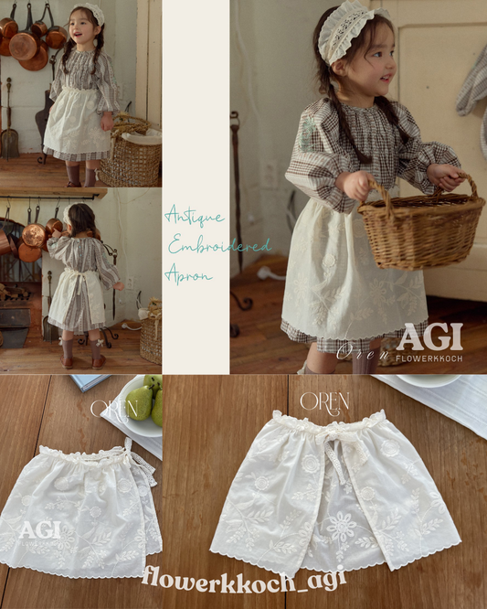 韓國童裝 26春 |  OR48 Antique embroidered apron (Free Size)
