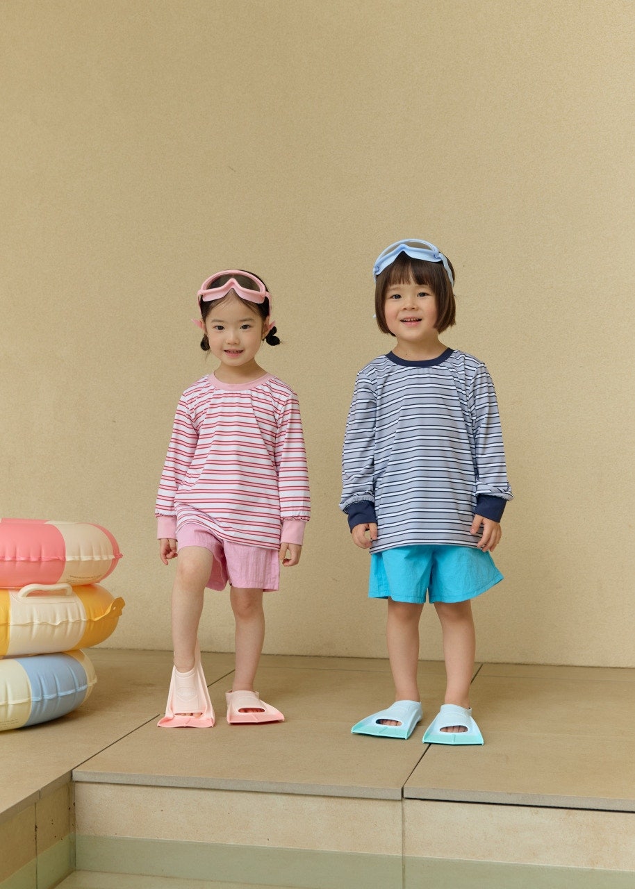 韓國童裝 26夏| DD06 Striped Rash Guard Tee (75-140cm)