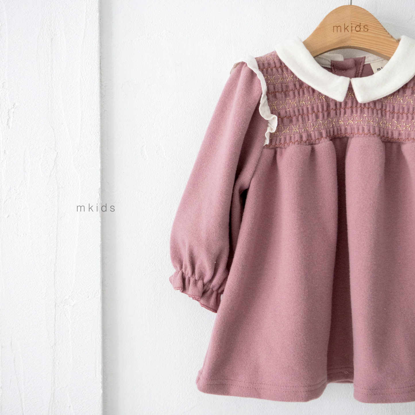 韓國童裝 25秋冬 | MD25438 Lace Embroidery Kids OPS