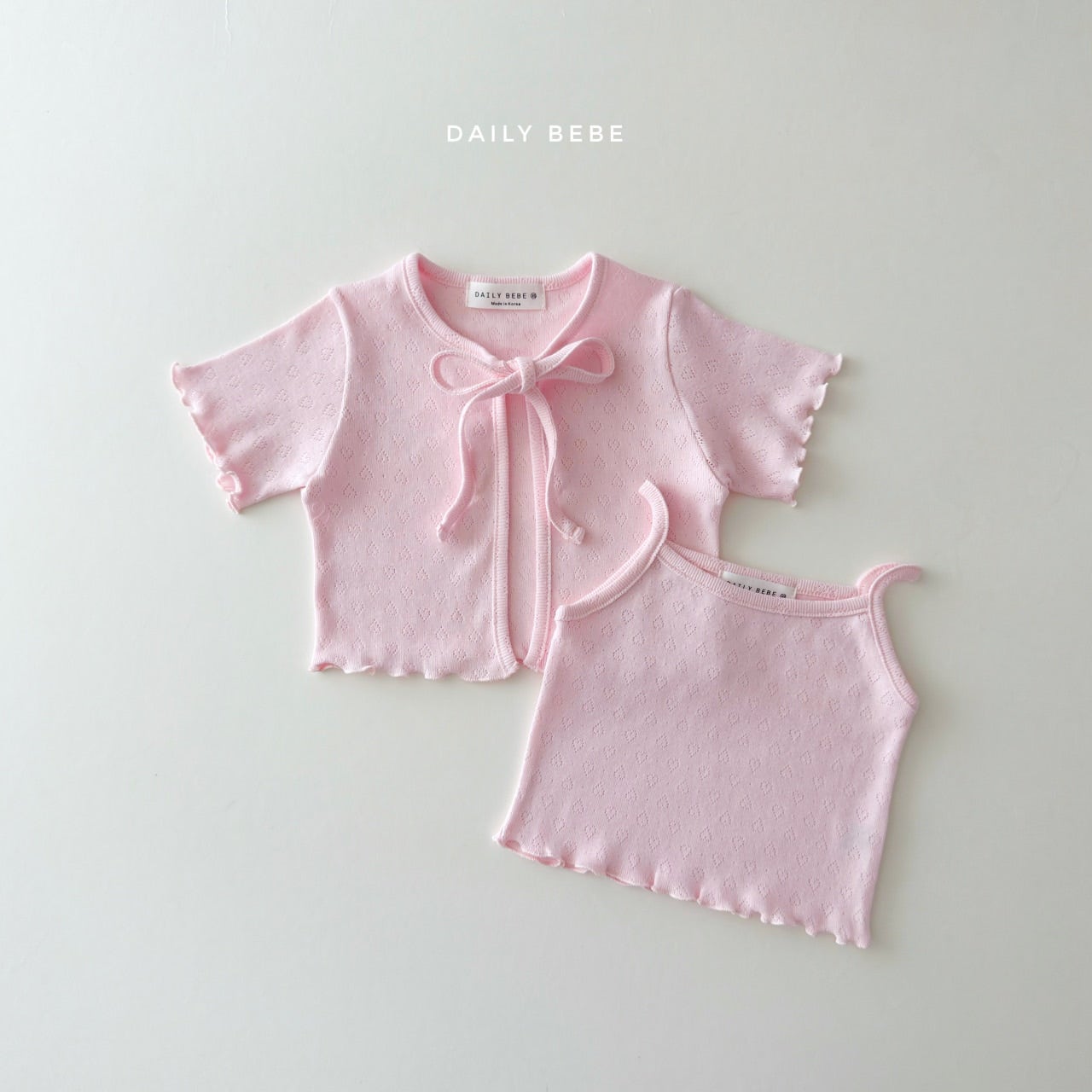 韓國童裝 26夏| DD11 Eyelet Cardigan Set (75-140cm)