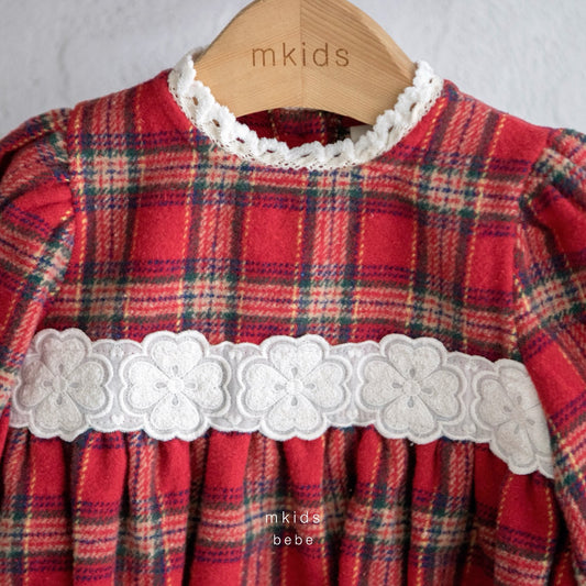 韓國童裝 25秋冬 | MD25412 Merry Check Baby Suit