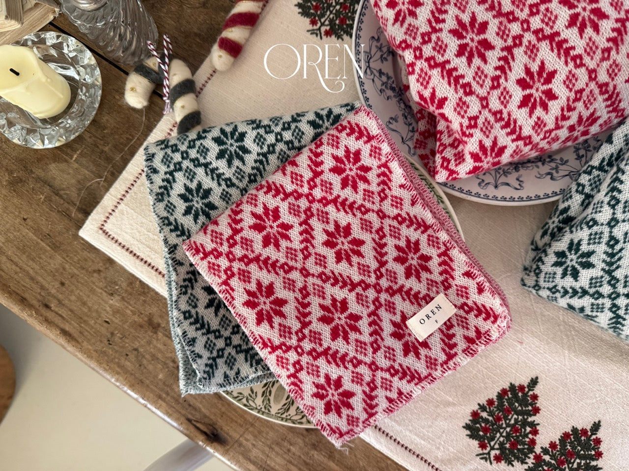 韓國童裝 25秋冬 | OR25509 聖誕款 Christmas Knit with Muffler Set