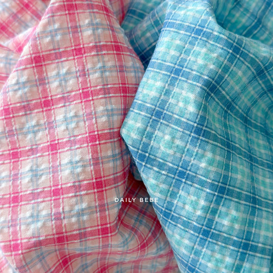 韓國童裝 26夏| DD10 Check Seersucker Set (75-140cm)