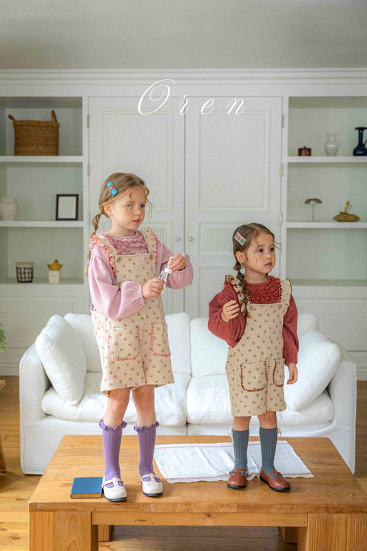 韓國童裝 25秋 | OR25336 Madeleine Waffle Overalls