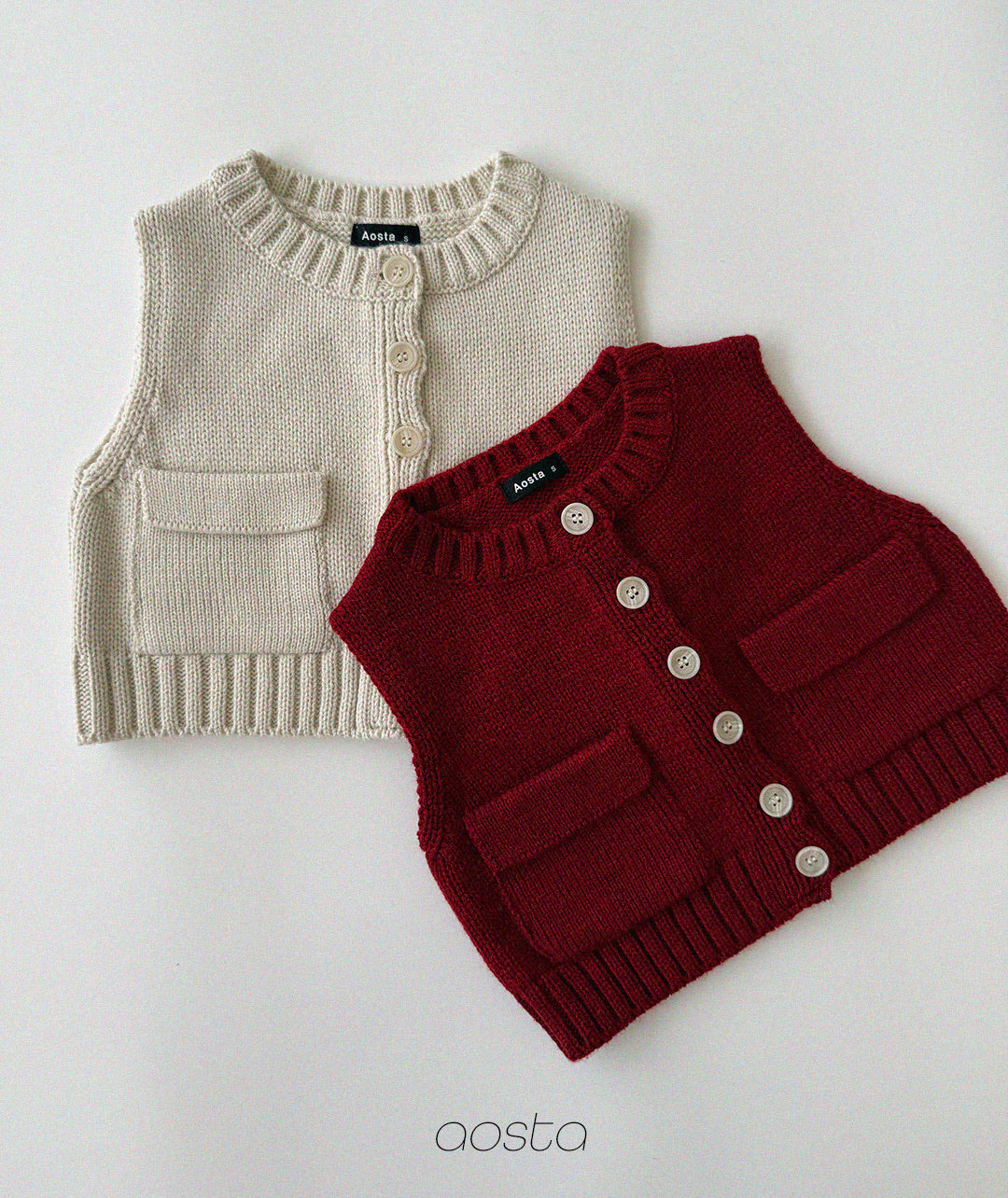 韓國童裝 26秋| AO08 Knit Cookie Vest 背心 (70-110)