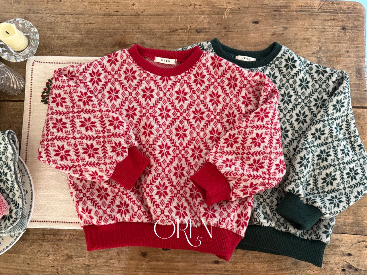 韓國童裝 25秋冬 | OR25509 聖誕款 Christmas Knit with Muffler Set