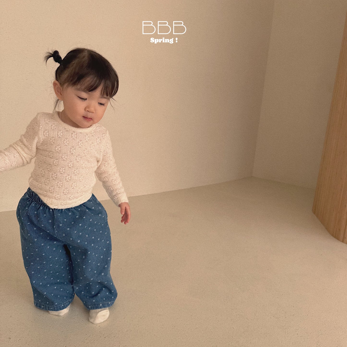 韓國童裝 26春 | BB41 Bebe Dot Dot Denim Pants (70-110cm)