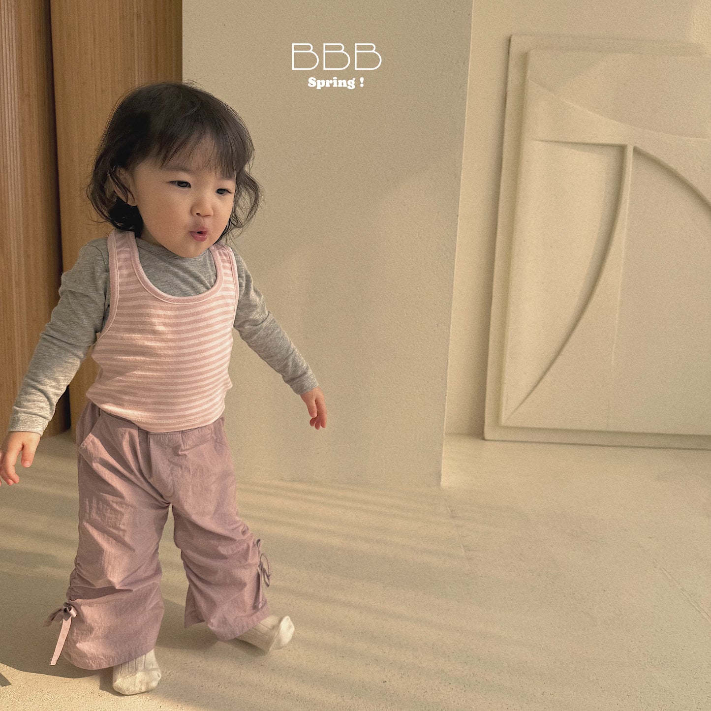 韓國童裝 26春 | BB38 Bebe Stripe Jogger Pants (70-110cm)